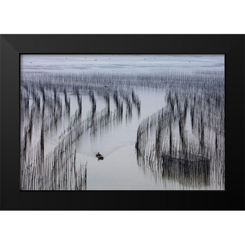 Return Home Black Modern Wood Framed Art Print by Woo Ryu, Shin