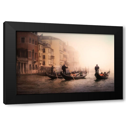 Foggy Venice Black Modern Wood Framed Art Print by Scherhag, Ute