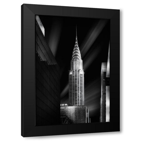 Chrysler Building Black Modern Wood Framed Art Print with Double Matting by Ruiz Dueso, Jorge
