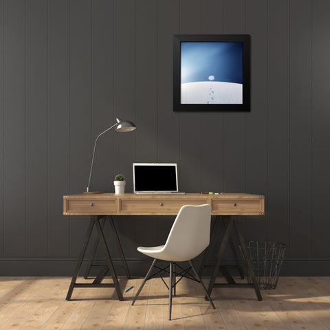 A Tree In The Field Black Modern Wood Framed Art Print by Hamiti, Bess