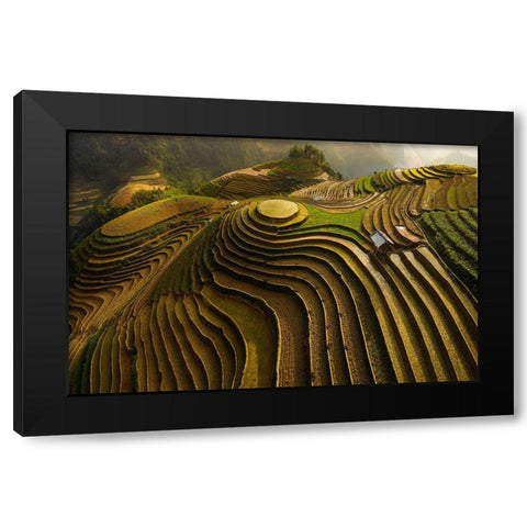 Mu Cang Chai - Vietnam Black Modern Wood Framed Art Print with Double Matting by Tan Phat, Dao