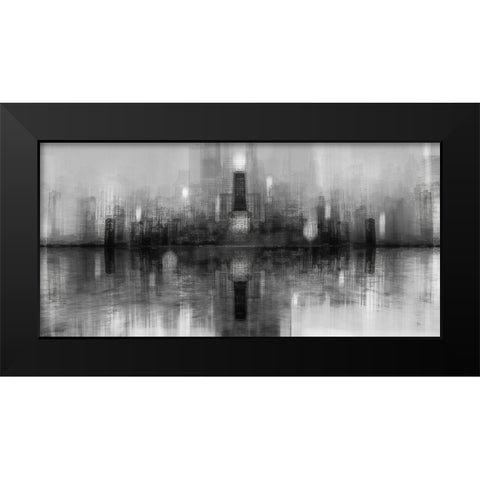 Chicago Skyline Black Modern Wood Framed Art Print by Chiriaco, Carmine