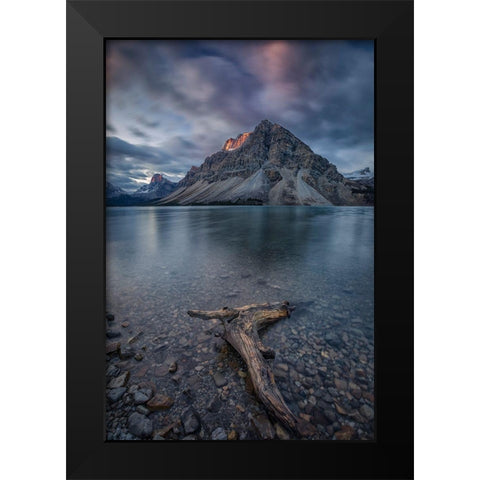A Cloudy Day In Bow Lake Black Modern Wood Framed Art Print by Zheng, Michael