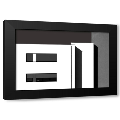 Nearly Graphic Black Modern Wood Framed Art Print with Double Matting by Niezen, Jan