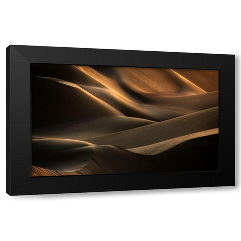 Clamorous Desert Black Modern Wood Framed Art Print by Mehrafshar Efiap, Babak