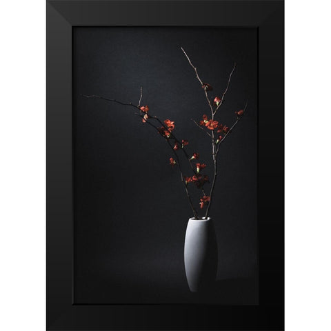 A Japanese Quince Black Modern Wood Framed Art Print by Kiyota, Daisuke