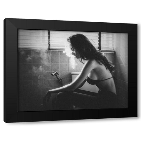 No.53 Black Modern Wood Framed Art Print by M, Adirek