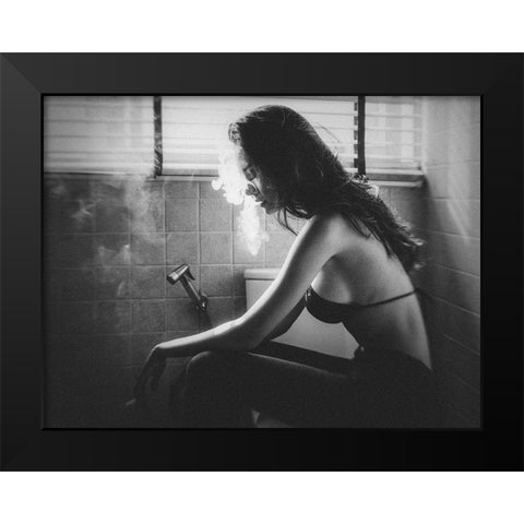 No.53 Black Modern Wood Framed Art Print by M, Adirek