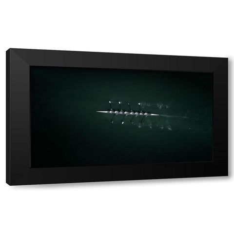 Teamwork Black Modern Wood Framed Art Print with Double Matting by Sakai, Takane