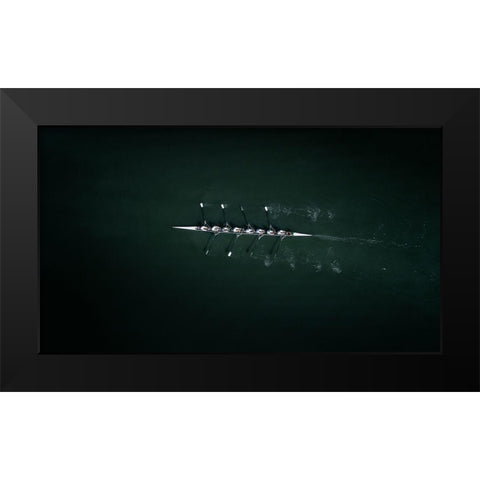 Teamwork Black Modern Wood Framed Art Print by Sakai, Takane