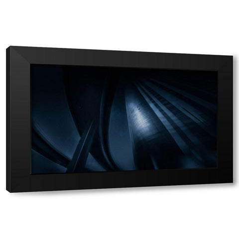 Psychedelic Black Modern Wood Framed Art Print by Baidongyun