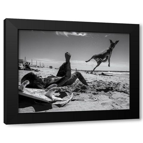 The Super Dog !!! Black Modern Wood Framed Art Print by Vasconcelos, Luis