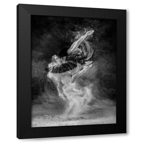 Eurythmic Black Modern Wood Framed Art Print by Pentony MA, Pauline
