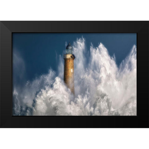 The Power Of The Sea. Black Modern Wood Framed Art Print by Saavedra Ruiz, Sergio