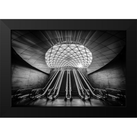 Triangeln Black Modern Wood Framed Art Print by Buder, Stefan