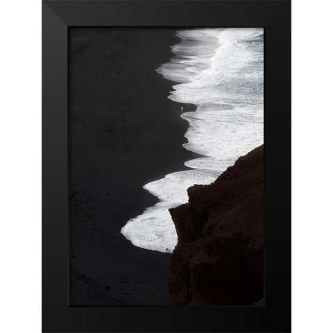 The Beach Black Modern Wood Framed Art Print by Sent, Cesare