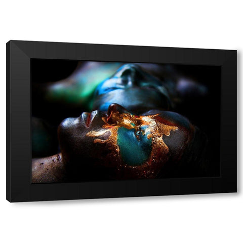 Two Continents. Yellowstone. Black Modern Wood Framed Art Print by Kovalev, Ivan