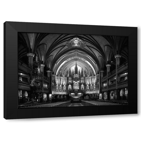Notre-Dame Basilica Of Montreal Black Modern Wood Framed Art Print by Tjandra, C.S.