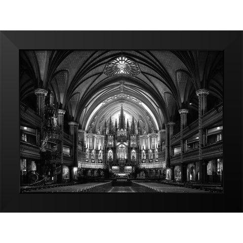 Notre-Dame Basilica Of Montreal Black Modern Wood Framed Art Print by Tjandra, C.S.