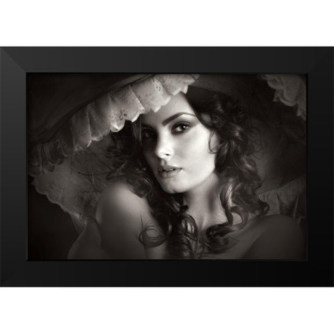 Sanziana Black Modern Wood Framed Art Print by Lia, Adela