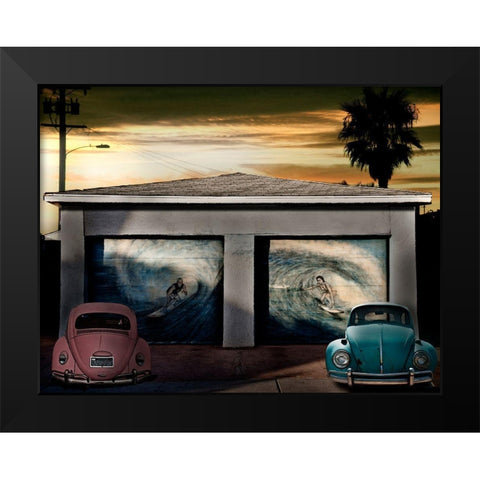 Beetles Black Modern Wood Framed Art Print by Butterworth, Larry