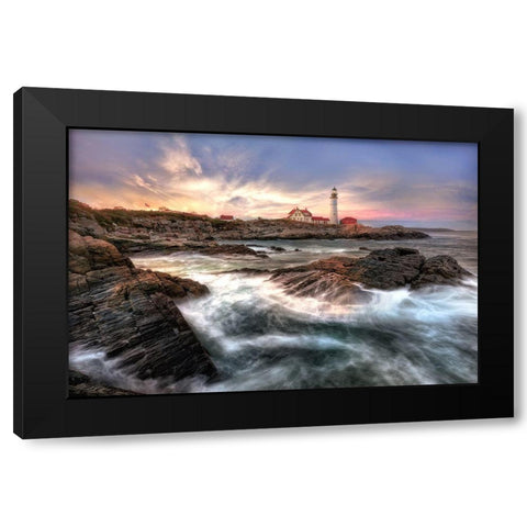 Cape Elisabeth Black Modern Wood Framed Art Print with Double Matting by Dujic Lighthunter, Zoran