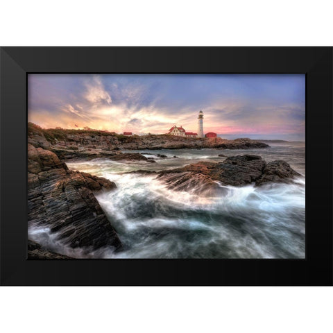 Cape Elisabeth Black Modern Wood Framed Art Print by Dujic Lighthunter, Zoran