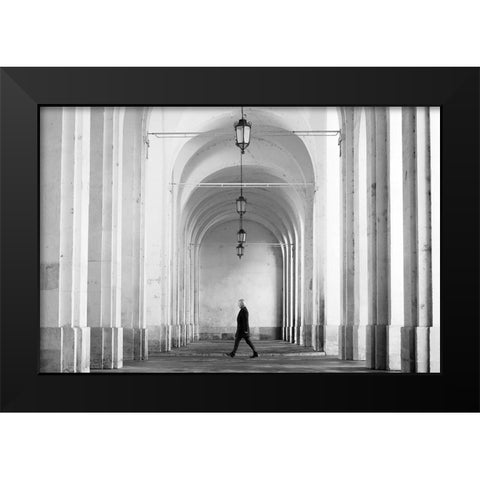 Nancy Black Modern Wood Framed Art Print by Muroiwa, Go