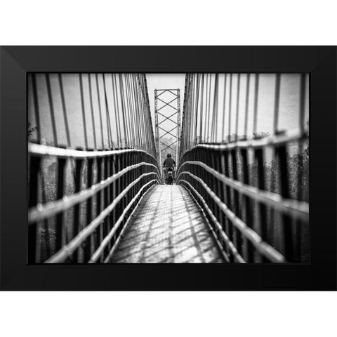 Keralas Streets Black Modern Wood Framed Art Print by Tagliarino, Marco