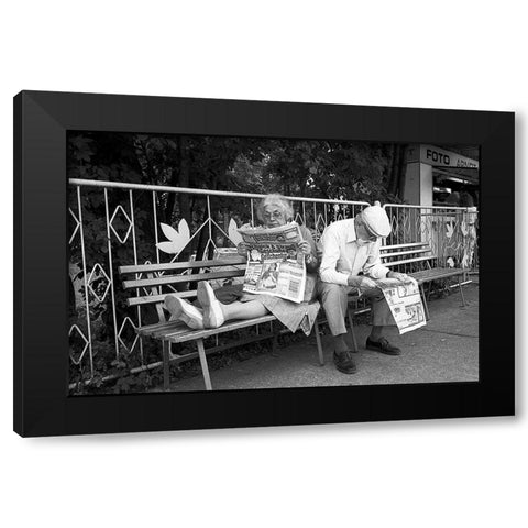 Philemon And Baucis (From The Series Qboy Meets Girlq) Black Modern Wood Framed Art Print by Matthes, Dieter