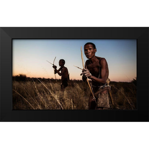 Hunters Black Modern Wood Framed Art Print by Jovic, Goran