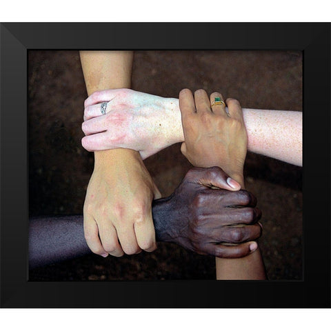 United Diversity Black Modern Wood Framed Art Print by Murphy, Benton