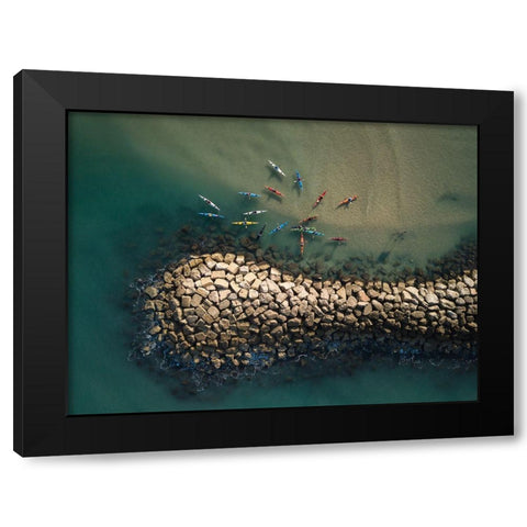 Gathering Black Modern Wood Framed Art Print by Meirovich, Ido