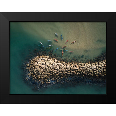 Gathering Black Modern Wood Framed Art Print by Meirovich, Ido