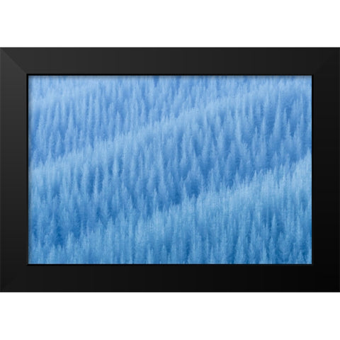 WinterS Pattern Black Modern Wood Framed Art Print by Zhu, Jingshu