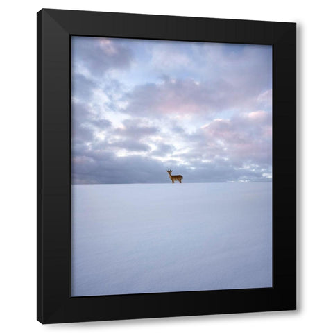 Alone Black Modern Wood Framed Art Print with Double Matting by Lindsten, Christian