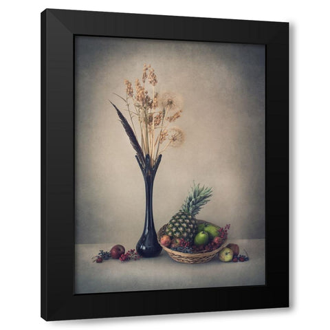 Winter With Fruits Black Modern Wood Framed Art Print by Lazarov -, Dimitar