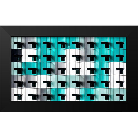 Forty Windows Black Modern Wood Framed Art Print by Pearson, Wayne