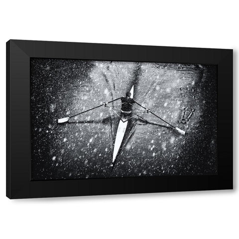 Winter Picture Black Modern Wood Framed Art Print by Hartlieb, Jurgen