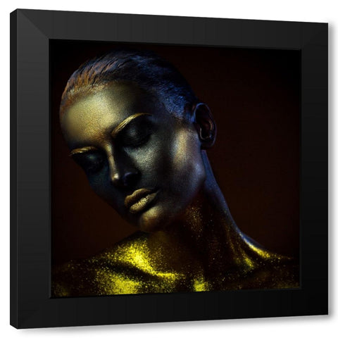 Time. Hourglasses. Black Modern Wood Framed Art Print by Kovalev, Ivan