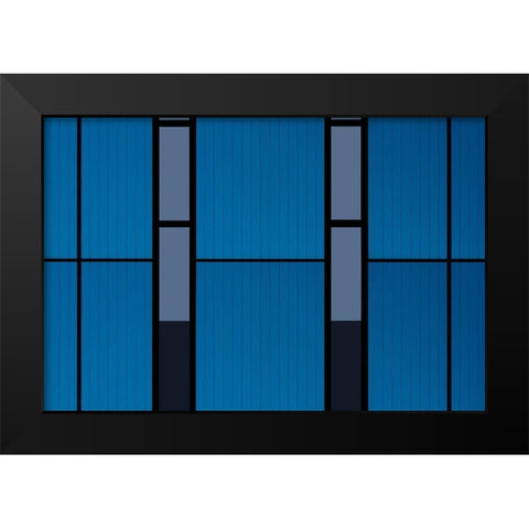 Blues And Black........... Black Modern Wood Framed Art Print by Niezen, Jan