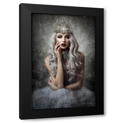 Ice Princess Black Modern Wood Framed Art Print by Siegart