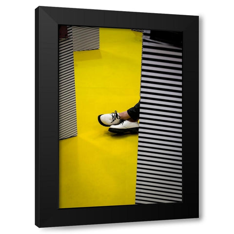 Activities On The Yellow Floor Black Modern Wood Framed Art Print by Lin, Fengshou
