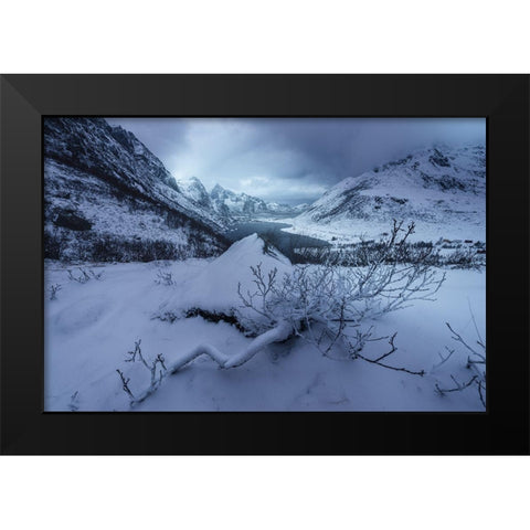 Winter Is Coming Black Modern Wood Framed Art Print by Martin Castan, David