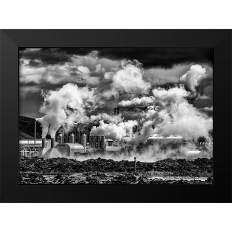 Black Smoke Black Modern Wood Framed Art Print by Pelissier, Marc