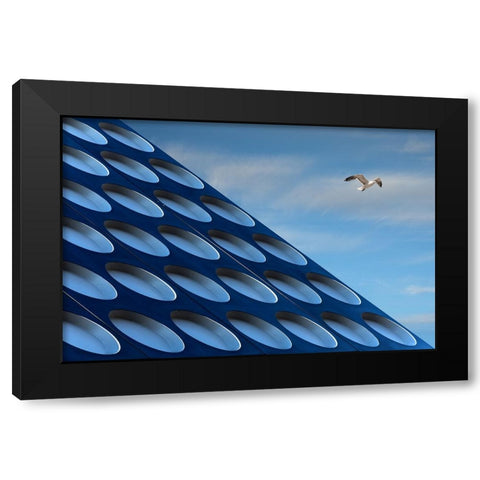 The Seagull Black Modern Wood Framed Art Print by van Maastricht, Henk