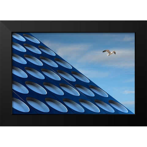 The Seagull Black Modern Wood Framed Art Print by van Maastricht, Henk