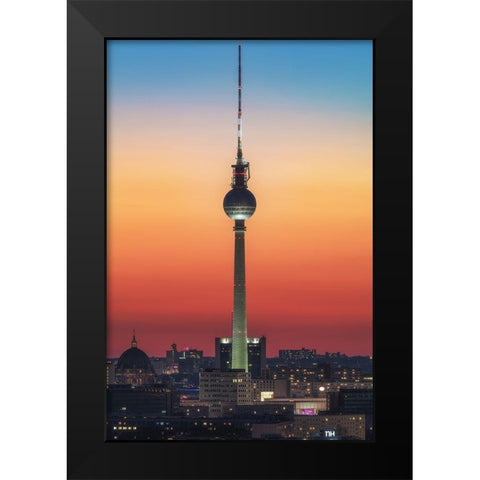 Berlin - Pastell Study #1 Black Modern Wood Framed Art Print by Claude Castor, Jean