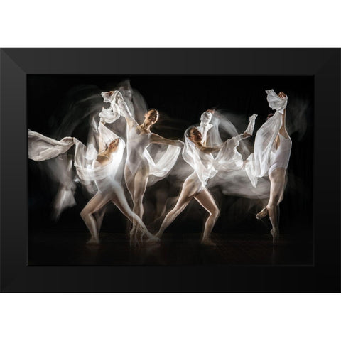 Untitled Black Modern Wood Framed Art Print by Suherman, Martha