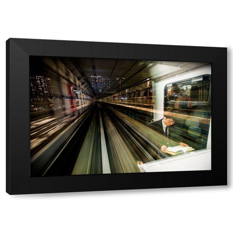 Tokyo Metro Black Modern Wood Framed Art Print by Ammazzalorso, Andrea